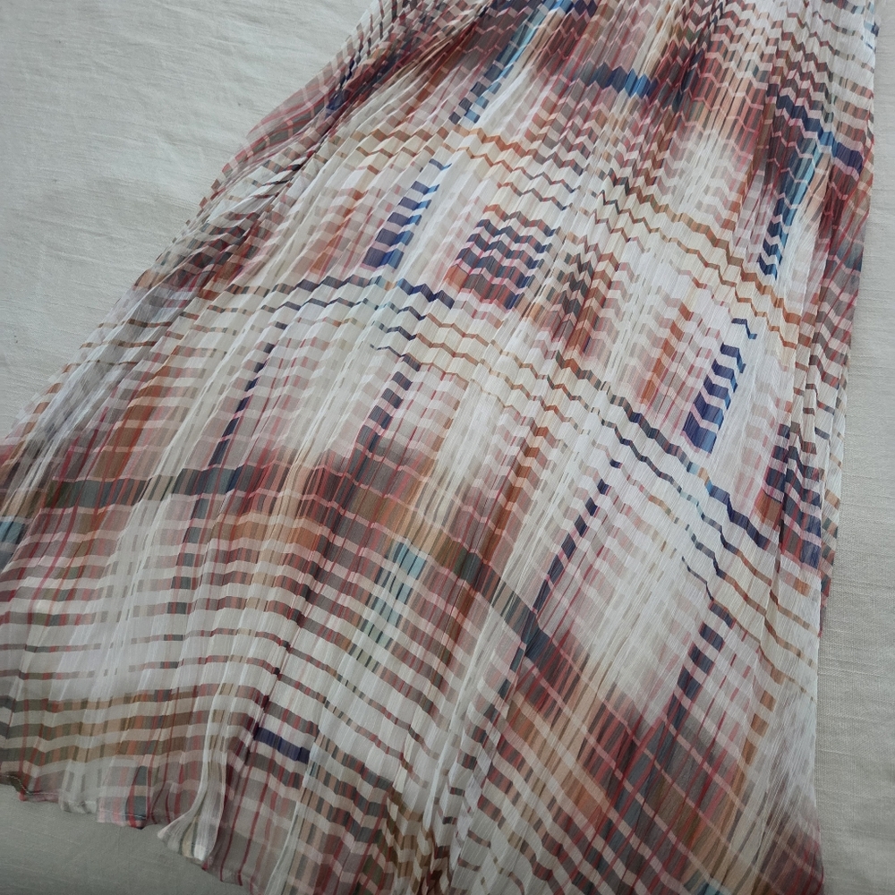 Greylin Plaid Ruffle Sleeve Dress Rouching Womens Small - Picture 13 of 13